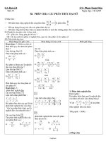 Giáo án môn Đại số khối 8 - Phạm Xuân Diệu - Tiết 34: Phép chia các phân thức đại số