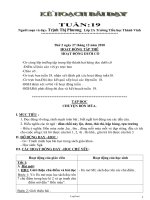 Kế hoạch dạy học lớp 2 - Tuần 19 năm 2012