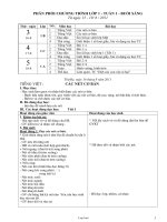 Phân phối chương trình lớp 1 - Tuần 1 - Buổi sáng