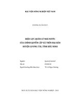 Hiệu lực quản lý nhà nước của chính quyền cấp xã trên địa bàn huyện lương tài, tỉnh bắc ninh   