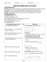 Giáo án Đại số 8 năm học 2010 - Học kì II - Tiết 47: Phương trình chưa ẩn ở mẫu