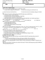 Kiểm tra học kỳ I môn : Vật lý thời gian : 45 phút