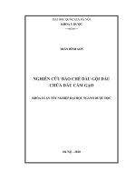 NGHIÊN CỨU BÀO CHẾ DẦU GỘI ĐẦU CHỨA DẦU CÁM GẠO
