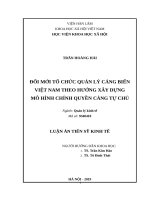 Đổi mới tổ chức quản lý cảng biển Việt Nam theo hướng mô hình chính quyền cảng tự chủ