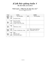 Kế hoạch bài dạy các môn lớp 1 (chuẩn kiến thức) - Tuần 1 năm 2012