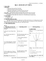 Giáo án Giải tích 12 - Bài 2 : Hàm số luỹ thừa