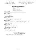 Đề kiểm tra định kì lần 2 phân môn: Vật lí khối: 6 năm học: 2011 - 2012 thời gian làm bài: 45 phút