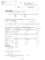 Kiểm tra 1 tiết môn: Toán
