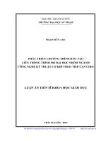 Phát triển chương trình đào tạo liên thông trình độ đại học nhóm ngành công nghệ kỹ thuật cơ khí theo tiếp cận cdio 