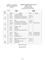 Kế hoạch giảng dạy tuần 1 - Trường Th Thịnh Lộc khối 2 - Năm học: 2011 - 2012