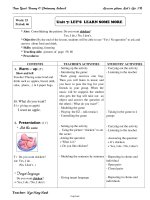 Giáo án Tiếng Anh 3 Period: 46 Unit 7: Let’s learn some more