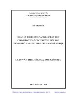 Quản lý bồi dưỡng năng lực dạy học cho giáo viên ở các trường tiểu học thành phố hạ long theo chuẩn nghề nghiệp 