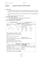 Giáo án môn Hình học 7 - Năm 2010 - 2011 - Tiết 20: Hai tam giác bằng nhau