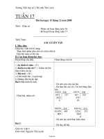 Kế hoạch giảng dạy môn học khối 4 - Tuần 17