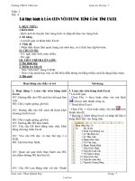 Giáo án dạy Tin học 7 tiết 4: Bài thực hành 1: làm quen với chương trình bảng tính excel