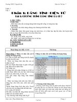 Giáo án dạy Tin học 7 tiết 1: Chương trình bảng tính là gì ?