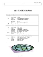 Lịch báo giảng tuần 13, lớp 1