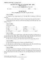 Đề kiểm tra học kì 1 (năm học 2008 – 2009) môn vật lí 6 thời gian làm bài : 45 phút (không kể giao đề)