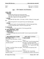 Giáo án môn Giáo dục công dân 8 - Tiết 3 - Tiết 3 - Bài 3: Tôn trọng người khác