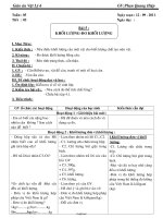 Giáo án lớp 6 môn Vật lí - Tuần 5 - Tiết 5 - Bài 5 : Khối lượng - Đo khối lượng
