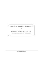 CÔNG TY CỔ PHẦN XÂY LẮP THÀNH AN 96BÁO CÁO TÀI CHÍNH ĐÃ ĐƯỢC KIỂM TOÁN