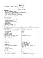 Kế hoạch bài dạy các môn lớp 1 (chuẩn kiến thức, kĩ năng) - Tuần 10 năm 2011