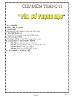 Giáo án môn Hoạt động ngoài giờ lên lớp 6 - Chủ điểm của tháng 11: Tôn sư trọng đạo