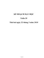 Giáo án các môn học khối lớp 2 - Tuần dạy thứ 29