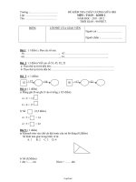 Đề kiểm tra chất lượng giữa học kì I môn: Toán – Khối 2 năm học: 2011 - 2012