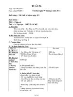 Giáo án dạy khối 1 - Tuần 26 năm 2011