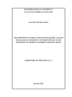 The perception of first year english majors at hanoi pedagogical univerity 2 towards the effectiveness of shadowing technique as a method of improving speaking skills 