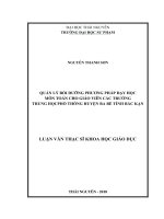 Quản lýbồi dưỡng phương pháp dạy học môn toán cho giáo viên các trường trung học phổ thông huyện ba bể tỉnh bắc kạn 