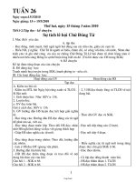 Kế hoạch bài dạy các môn lớp 1 - Tuần học 26 (chuẩn kiến thức kĩ năng)