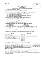 Giáo án Kiểm tra học kì I môn lịch sử (thời gian làm bài 45 phút không kể thời gian giao đề)