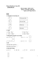 Đề kiểm tra giữa học kì I - Môn Toán khối II - Năm học 2009 - 2010