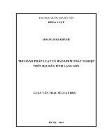 Thi hành pháp luật về bảo hiểm thất nghiệp trên địa bàn tỉnh lạng sơn 