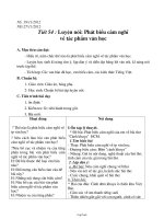 Bài giảng môn học Ngữ văn lớp 7 - Tiết 54 : Luyện nói: Phát biểu cảm nghĩ về tác phẩm văn học