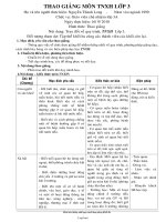 Kế hoạch Thao giảng môn Tự nhiên xã hội lớp 3