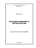 Đào tạo nghề cho người khuyết tật theo pháp luật việt nam 