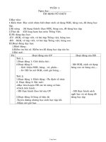 Kế hoach bài dạy môn học lớp 1 - Học kì I