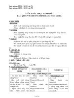 Bài soạn Tin học 7 tiết 3: Bài thực hành số 1 làm quen với chương trình bảng tính excel