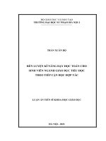 Rèn luyện kĩ năng dạy học toán cho sinh viên ngành Giáo dục Tiểu học theo tiếp cận học hợp tác