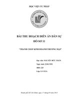 Bài thu hoạch diễn án dân sự Tranh chấp kinh doanh thương mại