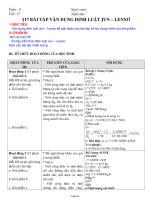 Giáo án môn Vật lí 6 - Tuần 9 - Tiết 17 - Bài 17: Bài tập vận dụng định luật Jun – lenxơ