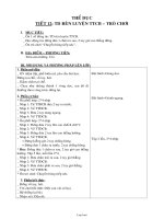 Giáo án Thể dục 1- Tiết 12: Thể dục rèn luyện trò chơi cơ bản – trò chơi