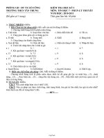 Kiểm tra học kỳ I môn: Tin học 7 - Phần lý thuyết