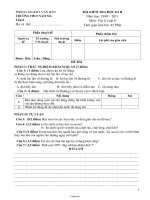 Bài kiểm tra học kì II năm học: 2010 – 2011 môn: Vật lí, lớp 6 thời gian làm bài: 45 phút