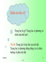 Giáo án môn học Vật lí 6 - Tiết 10: Bài 9: Lực đàn hồi (Tiếp)