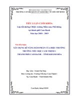 Xây dựng kỹ năng đàm phán của hiệu trưởng trường tiểu học