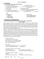 Test – English 1class 10